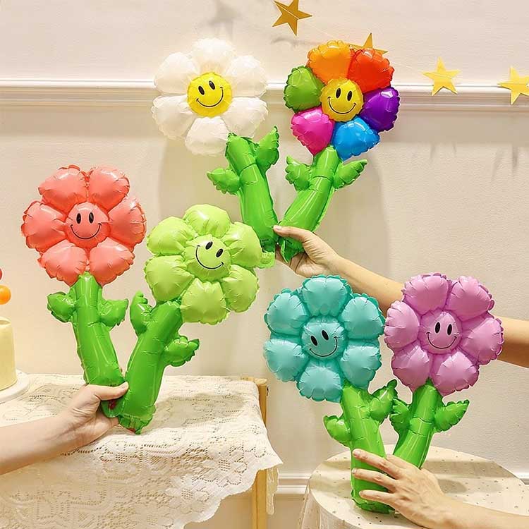 Käeshoitav päevalillefooliumiga õhupall