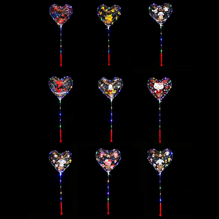 Südamekujulised trükitud Bobo õhupallid