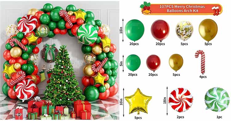 Christmas balloon arch set