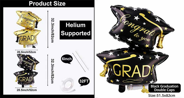 32 Inches Graduation Cap Balloons Set Factory