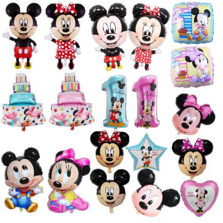 Mickey Minnie teemalised fooliumiga õhupallid